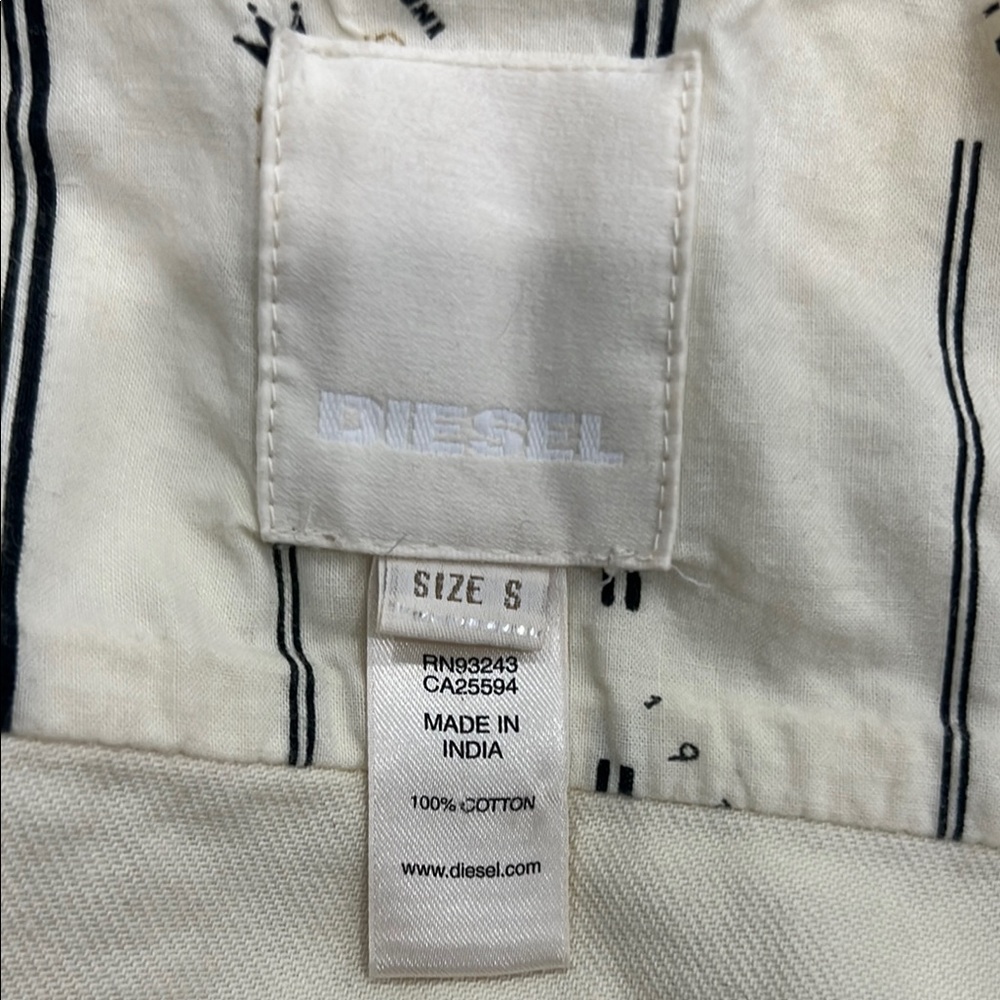 Diesel Cream and Black Striped Shirt